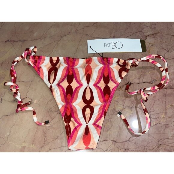PatBO Twist String Bikini Bottom in Flamant Large New Womens Swim - Picture 6 of 16